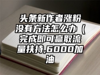 头条新作者涨粉没有方法怎么办（完成即可赢取流量扶持,6000加油