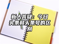 新人答疑：今日头条和头条号的区别