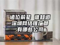 诸位前辈 谁知道深圳网络推广都有哪些公司