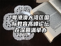 粤港澳大湾区国际教育高峰论坛在深圆满举办
