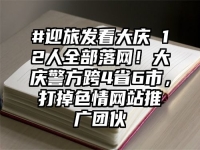 #迎旅发看大庆 12人全部落网！大庆警方跨4省6市，打掉色情网站推广团伙