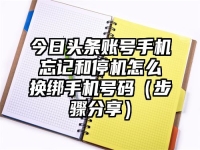 今日头条账号手机忘记和停机怎么换绑手机号码（步骤分享）