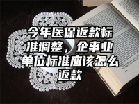 今年医保返款标准调整，企事业单位标准应该怎么返款