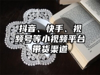 抖音、快手、视频号等小视频平台带货渠道