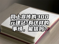 网上宣传的300元建站?有这样的事情，能信吗？