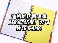 广州地区有哪家好的网络推广公司比较专业的