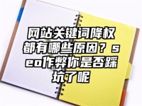 网站关键词降权都有哪些原因？seo作弊你是否踩坑了呢