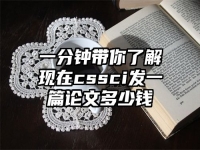 一分钟带你了解现在cssci发一篇论文多少钱