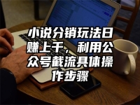 小说分销玩法日赚上千，利用公众号截流具体操作步骤