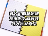 对公司的意见和建议怎么回复领导大气又真实