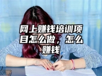网上赚钱培训项目怎么做，怎么赚钱