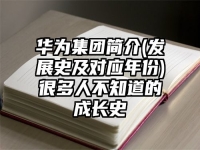 华为集团简介(发展史及对应年份)很多人不知道的成长史