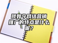 现如今网络营销推广的特点是什么呢？