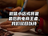 微信小店或将是最后的电商王者，我们拭目以待