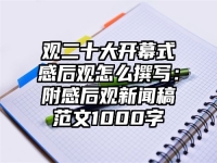 观二十大开幕式感后观怎么撰写：附感后观新闻稿范文1000字