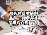 网购种草变成割韭菜（种草其实是甲方在做推广）