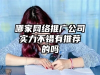 哪家网络推广公司实力不错有推荐的吗