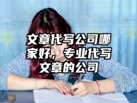 文章代写公司哪家好，专业代写文章的公司