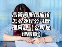 高管离职后应该怎么处理公司管理问题（公司处理高管）