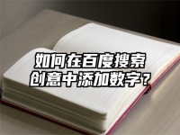 如何在百度搜索创意中添加数字？