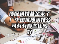 顶配科技基金来了！中国优质科技公司有有哪些比较好