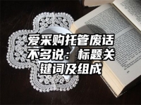 爱采购托管废话不多说：标题关键词及组成