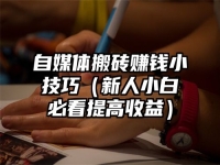 自媒体搬砖赚钱小技巧（新人小白必看提高收益）