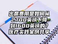 出席费用是如何从2700英镑下降到1600英镑的？医疗实践案例共享