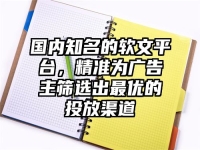 国内知名的软文平台，精准为广告主筛选出最优的投放渠道