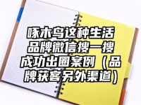 啄木鸟这种生活品牌微信搜一搜成功出圈案例（品牌获客另外渠道）