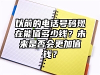 以前的电话号码现在能值多少钱？未来是否会更加值钱？
