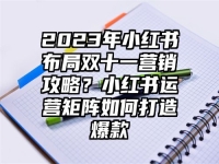 2023年小红书布局双十一营销攻略？小红书运营矩阵如何打造爆款