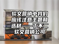 软文营销中我们应该注意主题和选材——丁不二软文营销公司