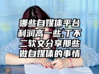 哪些自媒体平台利润高一些,丁不二软文分享那些做自媒体的事情