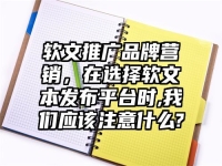 软文推广品牌营销，在选择软文本发布平台时,我们应该注意什么?