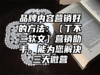 品牌内容营销好的方法：〔丁不二软文〕营销助手，能为您解决三大微营