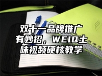 双十一品牌推广有妙招，WEIQ土味视频硬核教学
