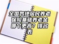 全国各地居民养老保险基础养老金哪个更高？排名表