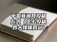 中国新闻网投稿方式（怎么投稿各大媒体网站）