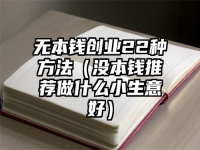 无本钱创业22种方法（没本钱推荐做什么小生意好）