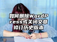 如何删除WordPress或关闭文章修订历史版本
