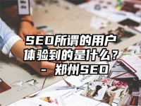 SEO所谓的用户体验到的是什么？ - 郑州SEO
