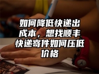 如何降低快递出成本，想找顺丰快递寄件如何压低价格