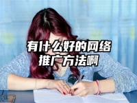有什么好的网络推广方法啊