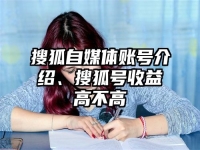 搜狐自媒体账号介绍、搜狐号收益高不高