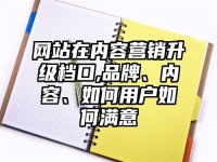 网站在内容营销升级档口,品牌、内容、如何用户如何满意
