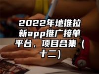 2022年地推拉新app推广接单平台，项目合集（十二）