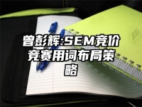 曾彭辉:SEM竞价竞赛用词布局策略